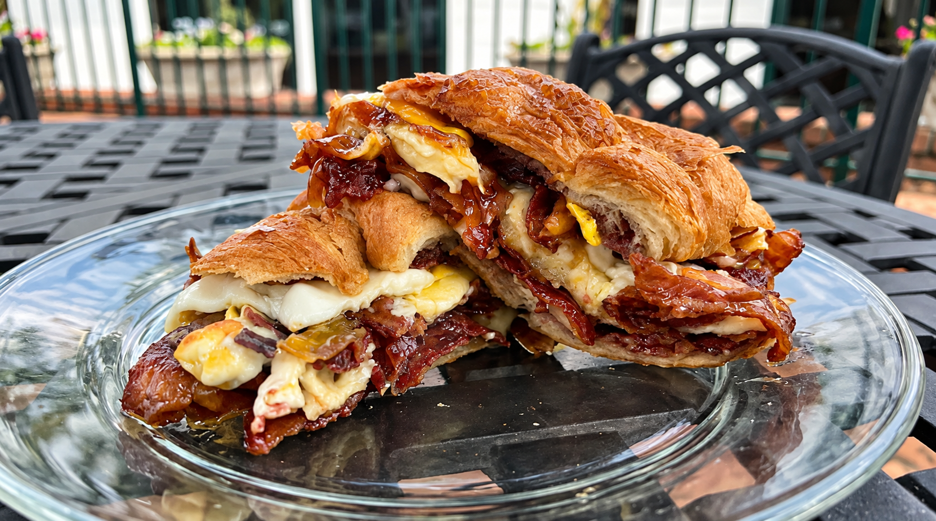 Breakfast on a croissant
